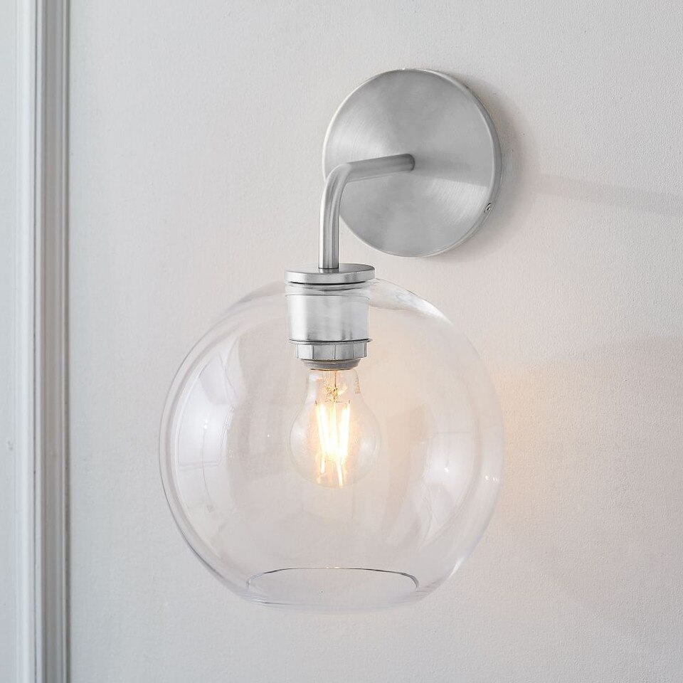 Sculptural Glass Globe Sconce Small west elm United Kingdom